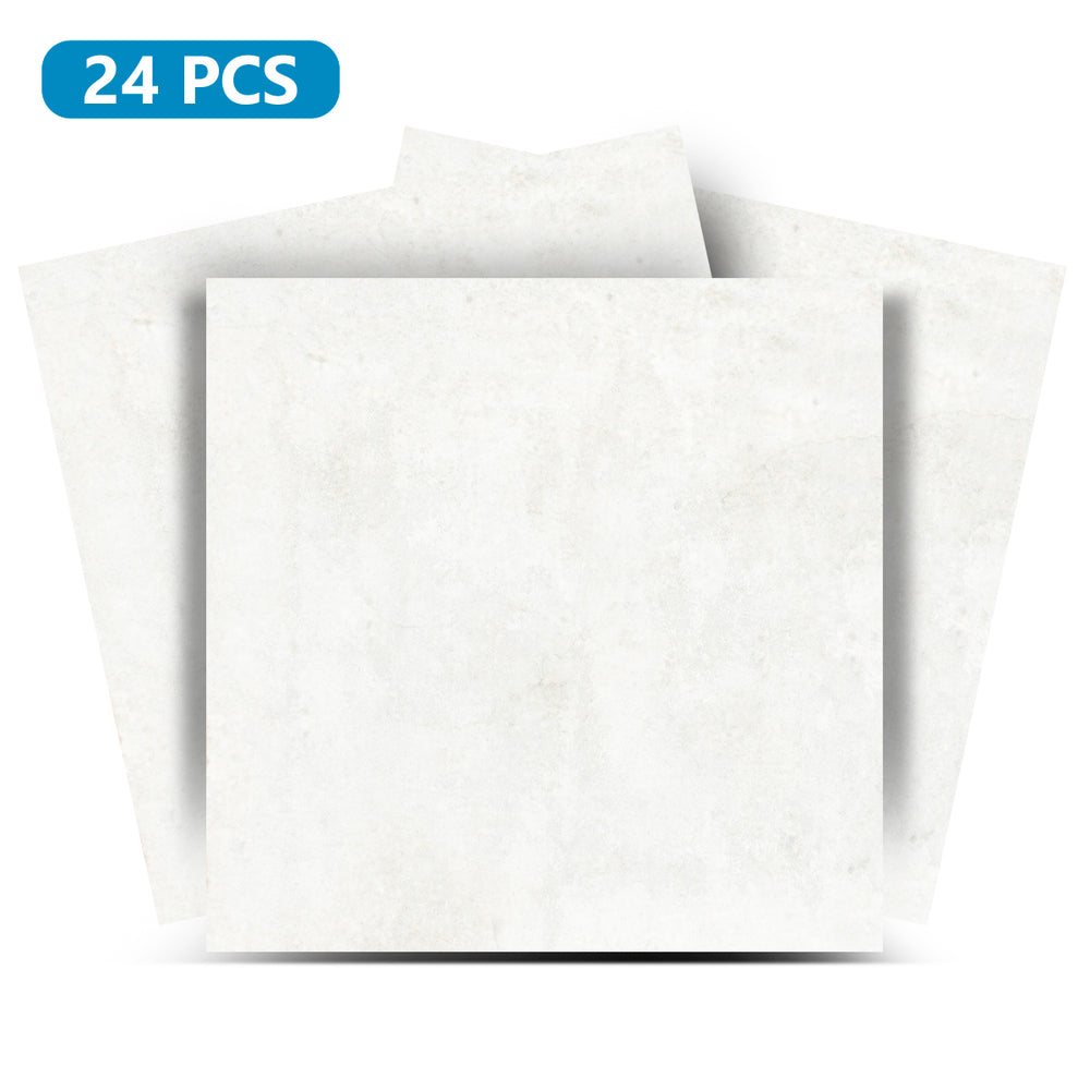 White Solid Matt Finish Tile Stickers Color Peel And Stick Backsplash Model - R81