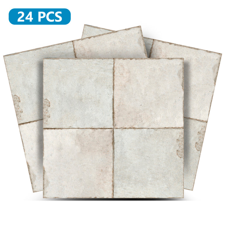 Silver Grey Self-adhesive Tile Stickers Peel and stick stair treads Vintage tile Peel and Stick Tile Stickers for easy bathroom tiles cover Model - R82