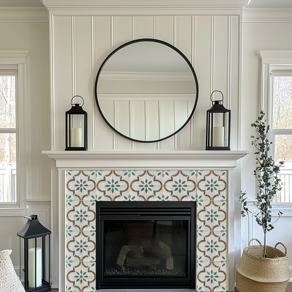 Vintage Rustic Peel and Stick Tile Stickers Brown Gray pattern wall paper Model - R88