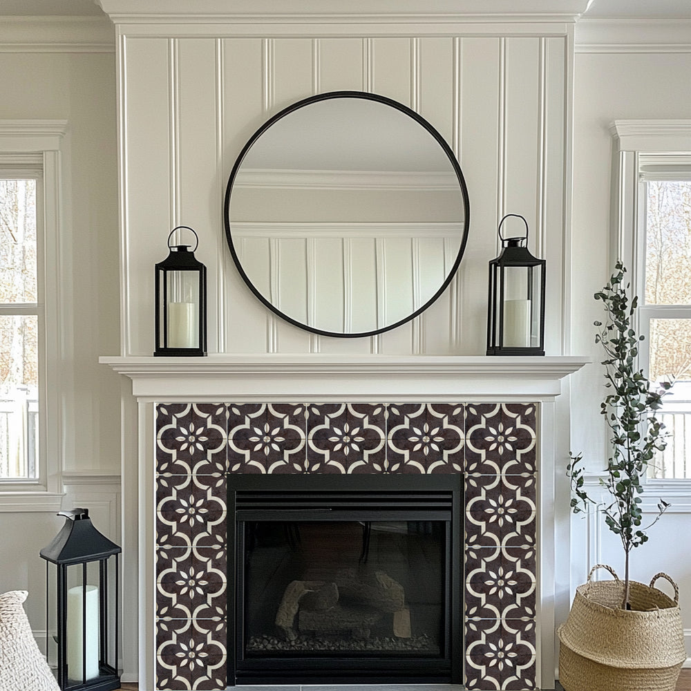 Vintage Rustic Peel and Stick Tile Stickers Brown pattern wall paper Model - R89