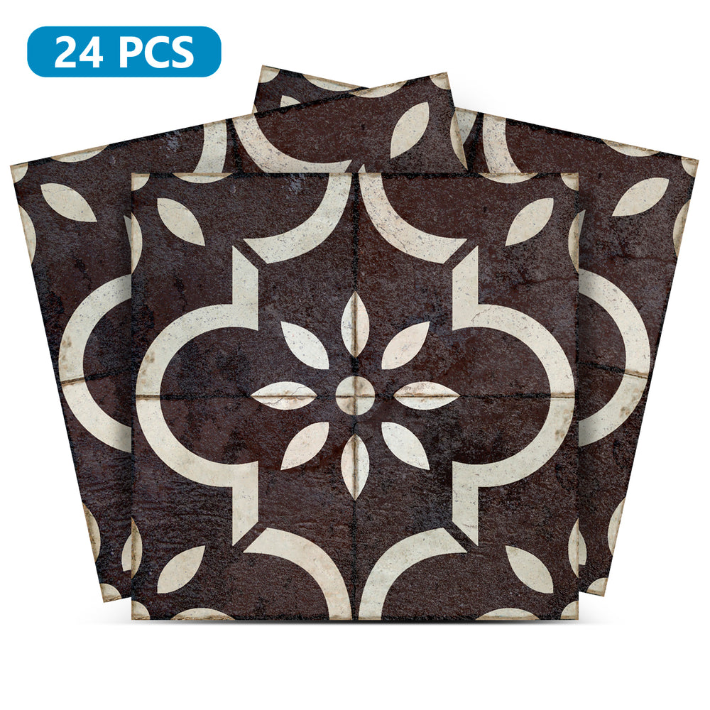 Vintage Rustic Peel and Stick Tile Stickers Brown pattern wall paper Model - R89