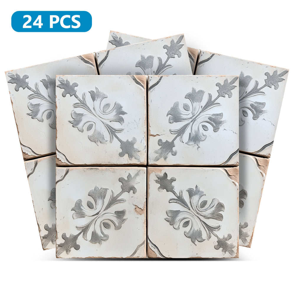 Grey Vintage Decor Tile Stickers Decal Backsplash Transform Your Space Easy Apply - R91