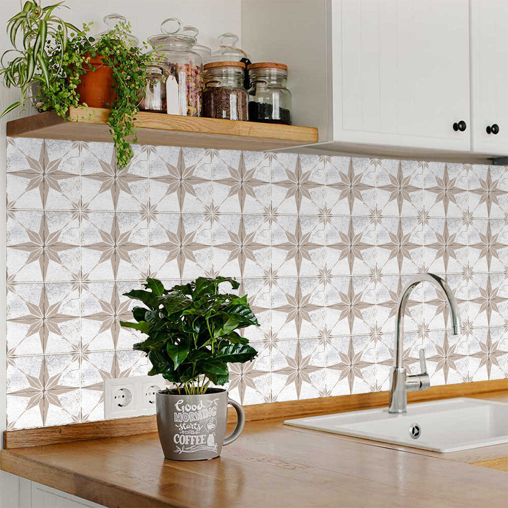 Gray Star Design Vintage bathroom backsplash durable stickers Model - R93
