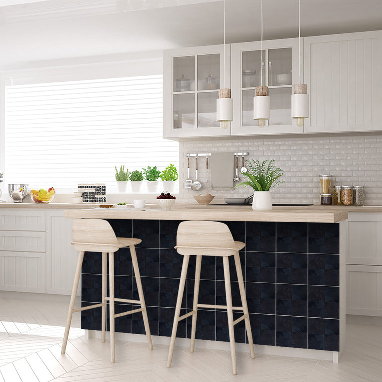 Solid Black Dark gray Peel And Stick Easy Transforming Dark backsplash Model -R97