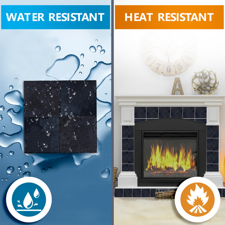 Solid Black Dark gray Peel And Stick Easy Transforming Dark backsplash Model -R97