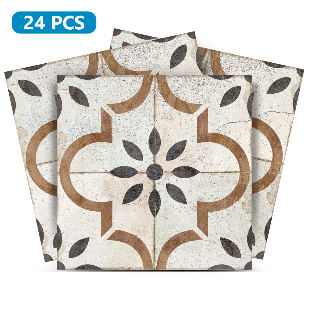 Vintage Rustic Peel and Stick Tile Stickers Brown pattern wall paper Model - R99