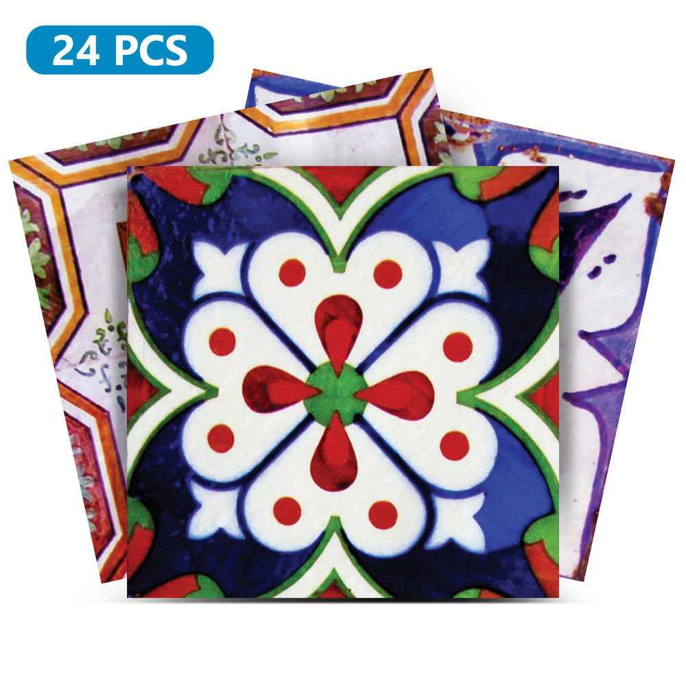 Multiple Patterns colorful vintage Backsplash easy installation Tile Stickers Model - S1