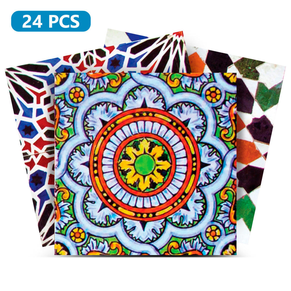 Multiple Patterns colorful vintage Backsplash easy installation Tile Stickers Model - S3