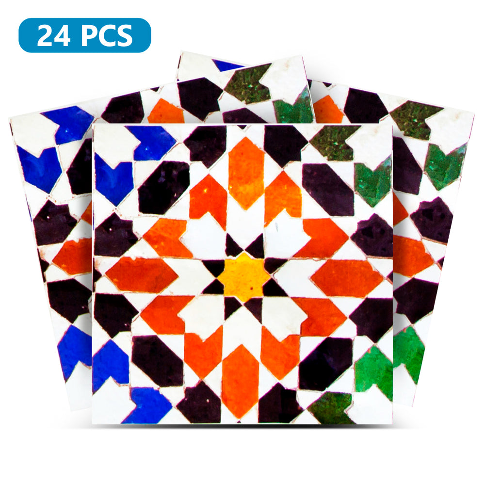 Vintage colorful Retro Backsplash easy installation Tile Stickers Model - S5