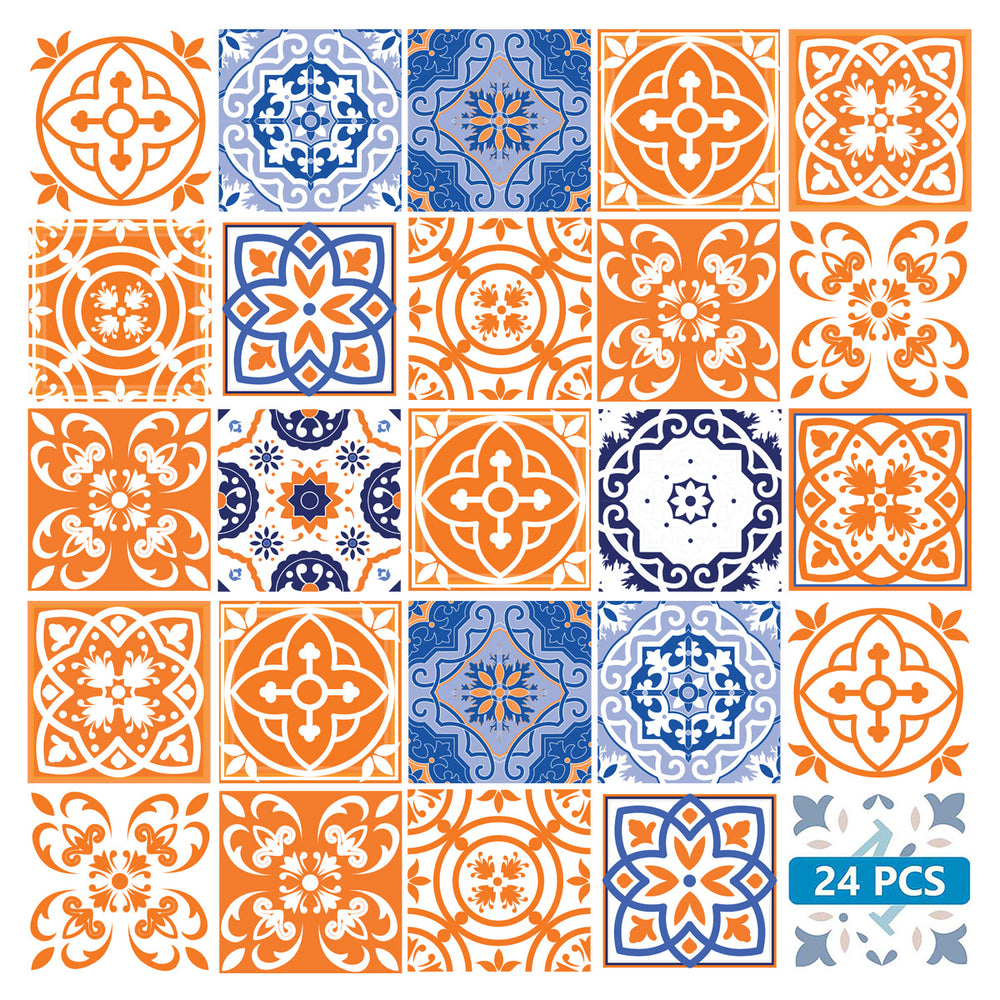 Orange backsplash Durable Floor Tiles for kitchen simple renovation Model - SB44