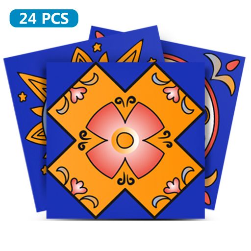 Blue and Orange Removable Tile Stickers self-adhesive wallpaper Model - M12