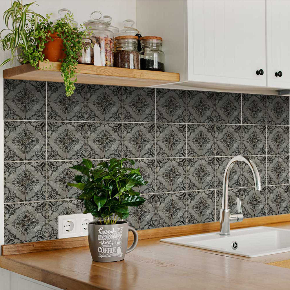 Dark Vintage Backsplash Gray stylish design for home decoration Model - V45