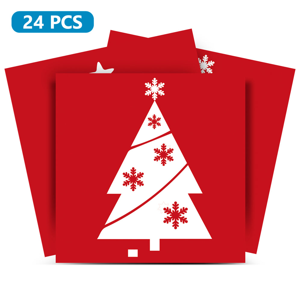 Red and White chrisms Tile Stickers vary of shapes red backsplash Model - CN02