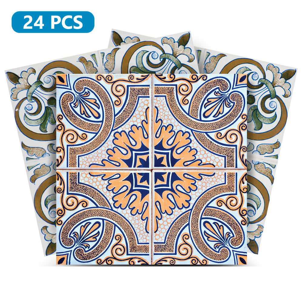 Dark Purple and Green backsplash two patterns Floor suitable Tile stickers Model - H204