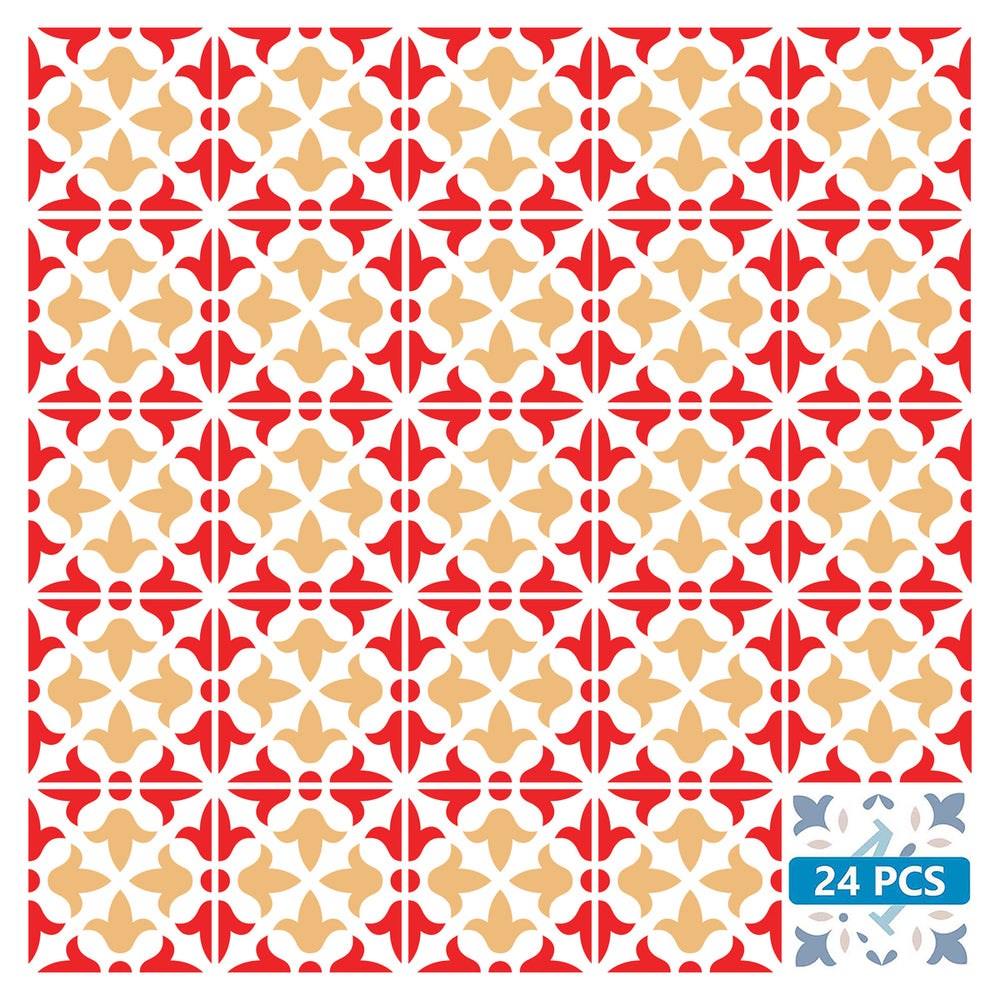 Red and Orange Home Décor for bathroom Peel and Stick Tile Stickers Model - K29