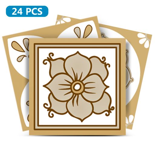 Peel and Stick Tile Stickers Brown and White different patterns Model - M9