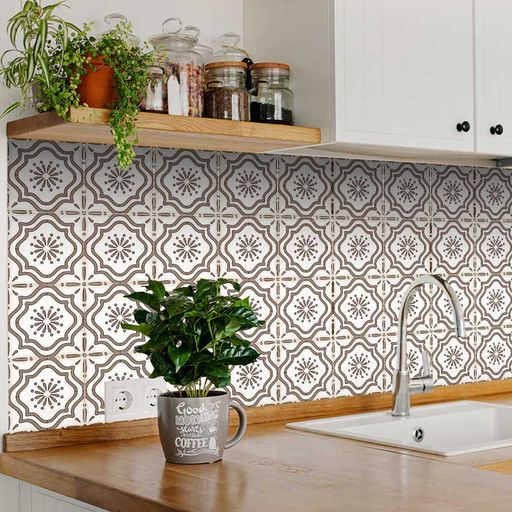 Trendy Peel and Stick Brown wall paper peel and stick Tile Stickers Model - B517