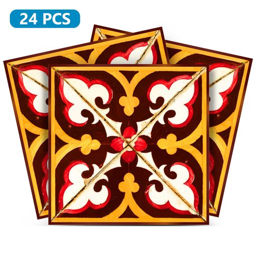 Red and Orange backsplash Retro pattern for Home Renovations Model - H100