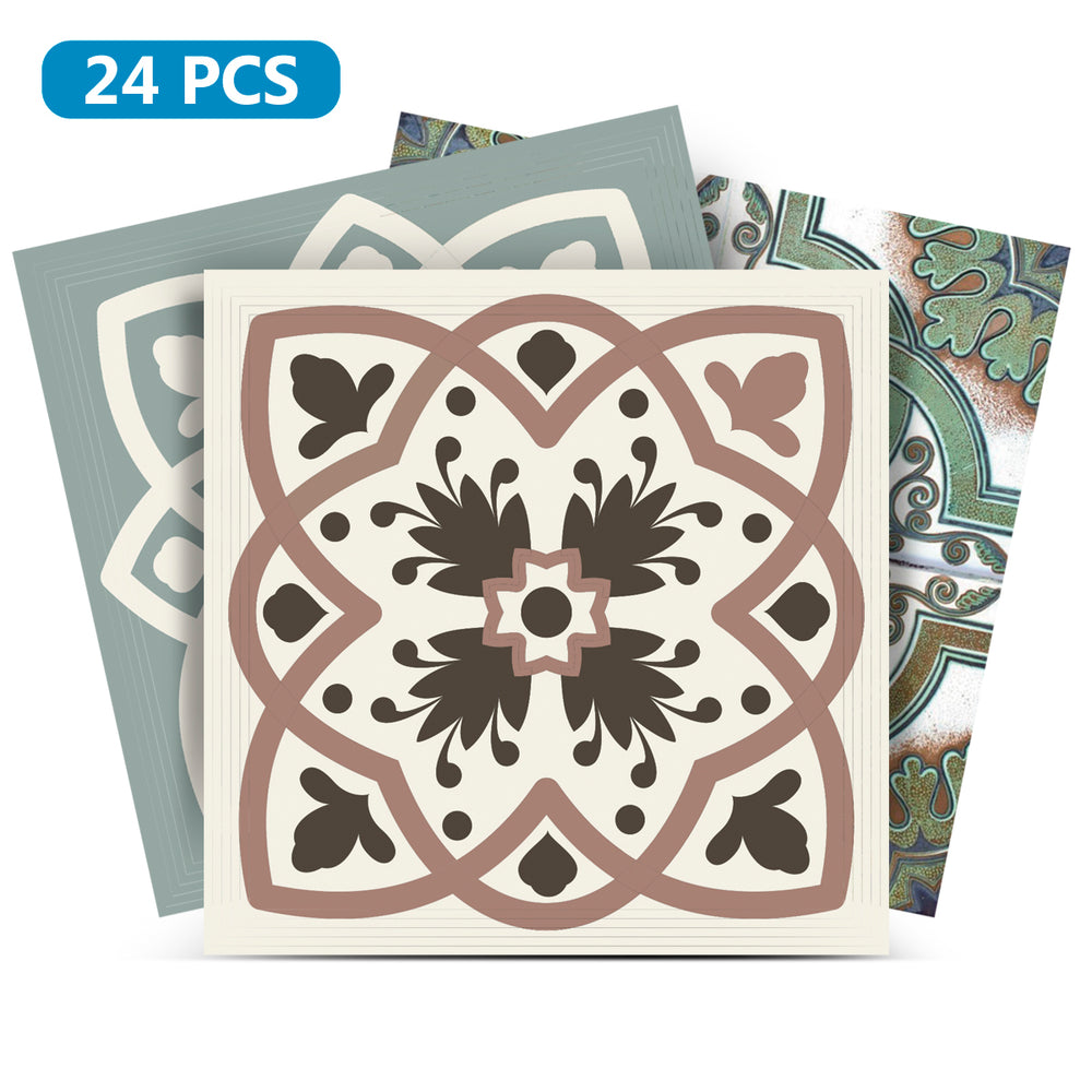 Green and Brown backsplash Décor Tile Stickers for kitchen renovation Model - N22