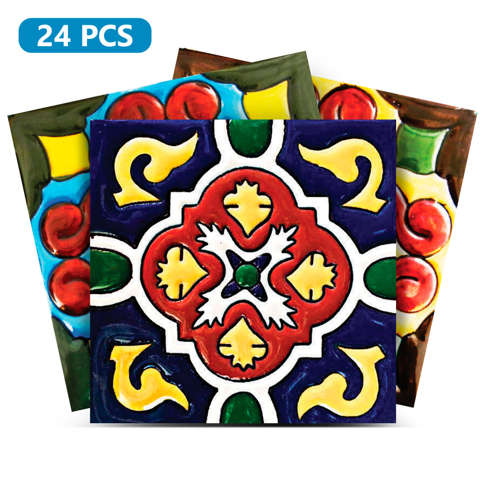 Multicolor Mexican Retro Peel and Stick Tile Stickers different patterns Model - O