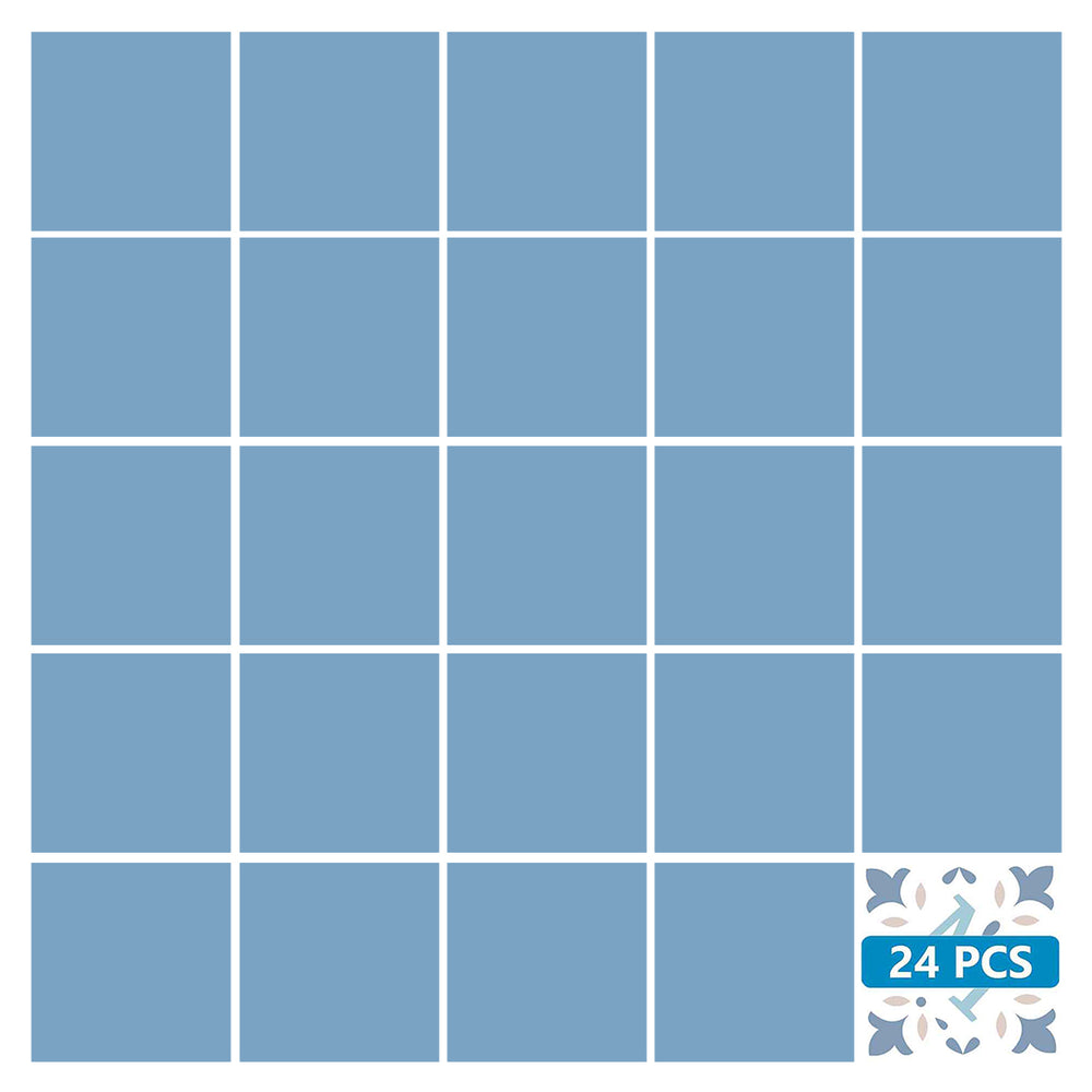 Single color solid Blue tile stickers for home renovation Model - PW03