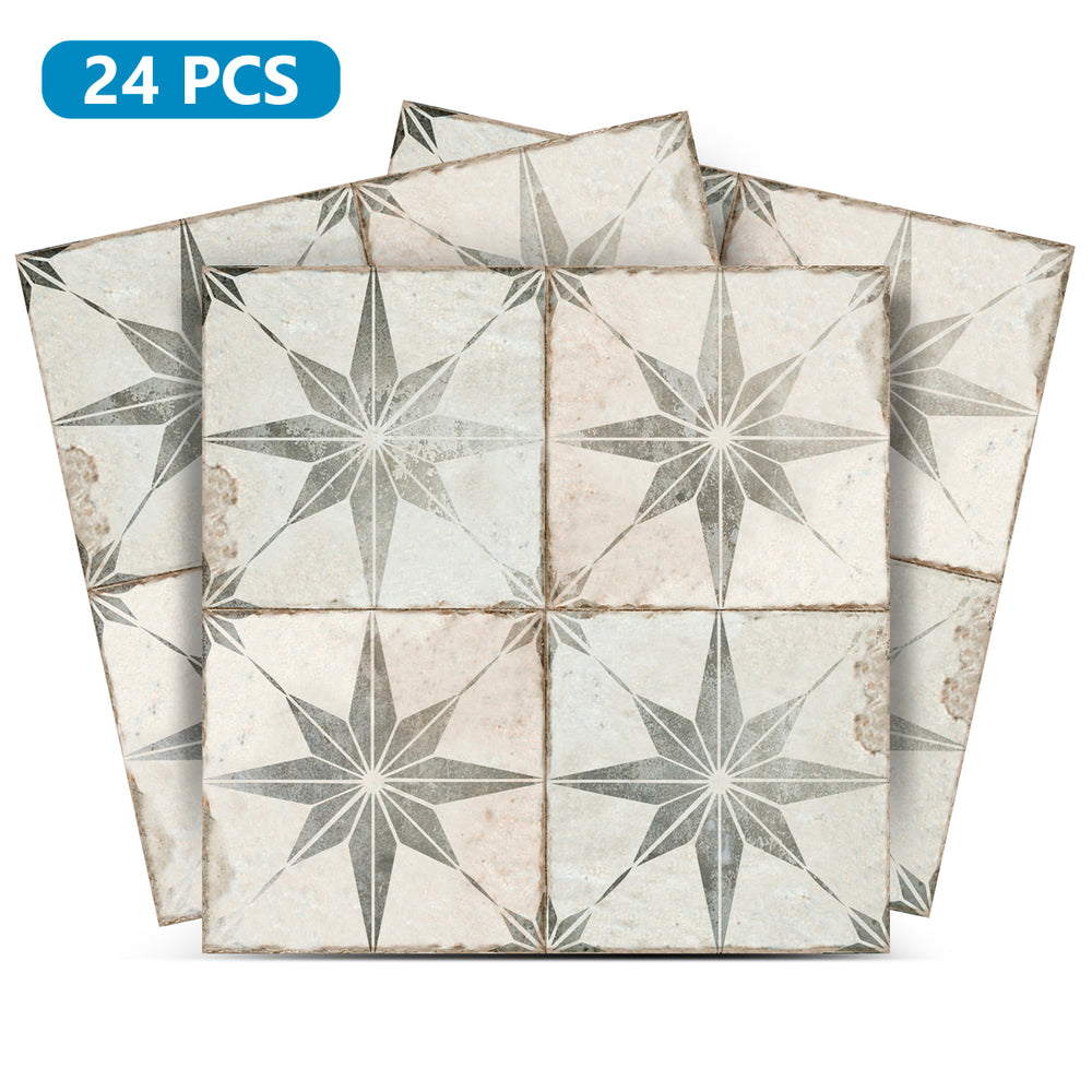 Gray faded star shaped Tiles for vintage home decoration easy to install Model - R7