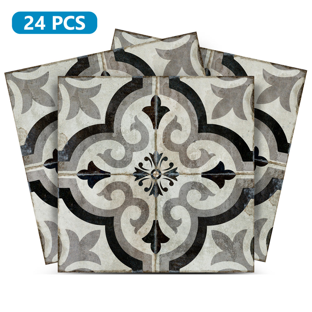 Rustic Old Vintage Black And White Pattern for wall Gray backsplash Model - R86