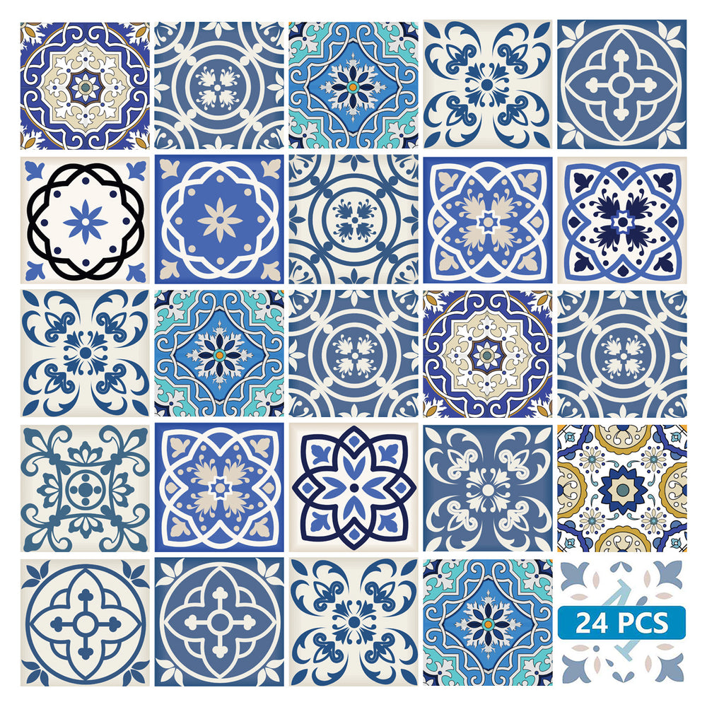 Light Blue backsplash multiple patterns Tile Stickers easy to install Model - SB11