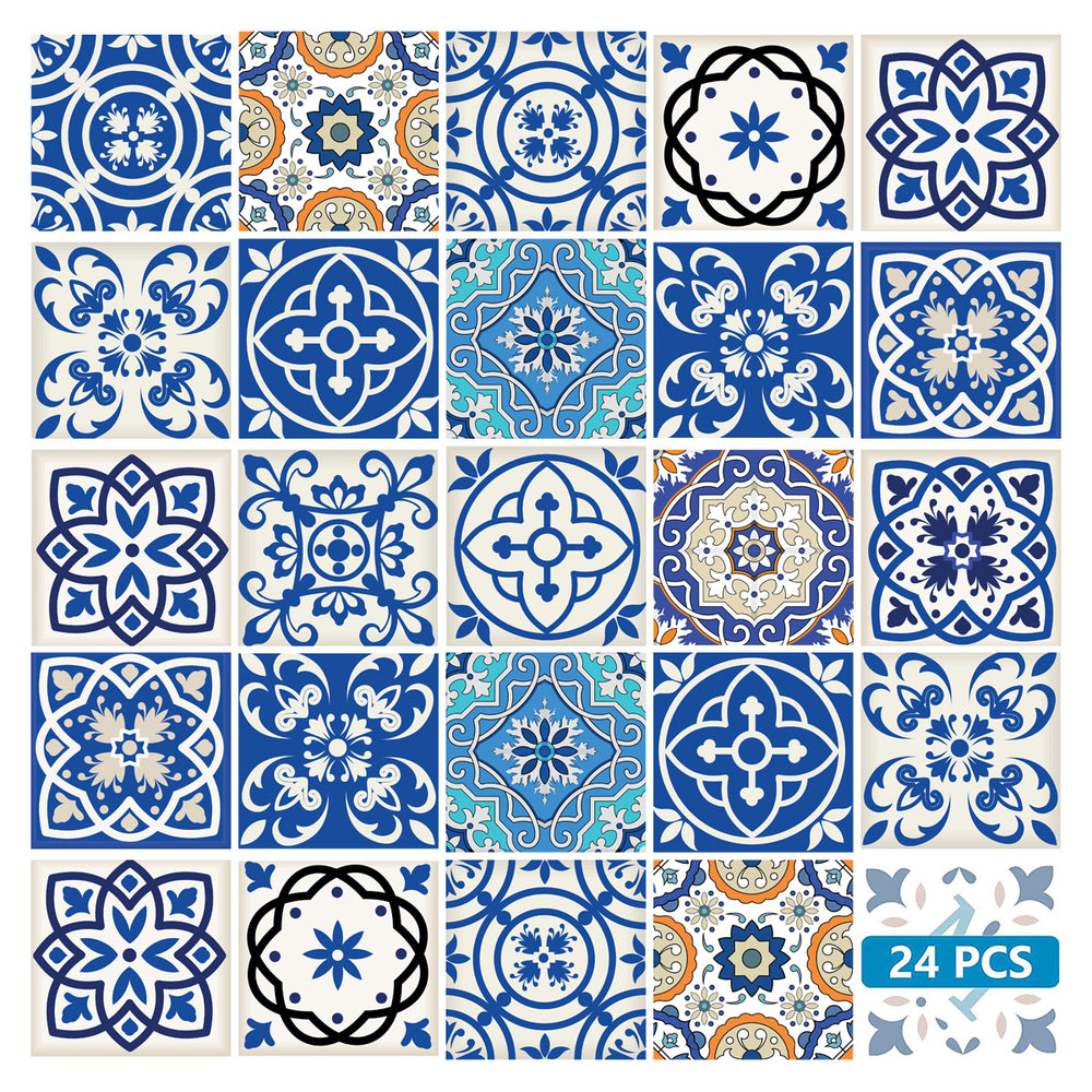 Blue Beautiful Bathroom tiles cover easy DIY background renovation Model - SB14