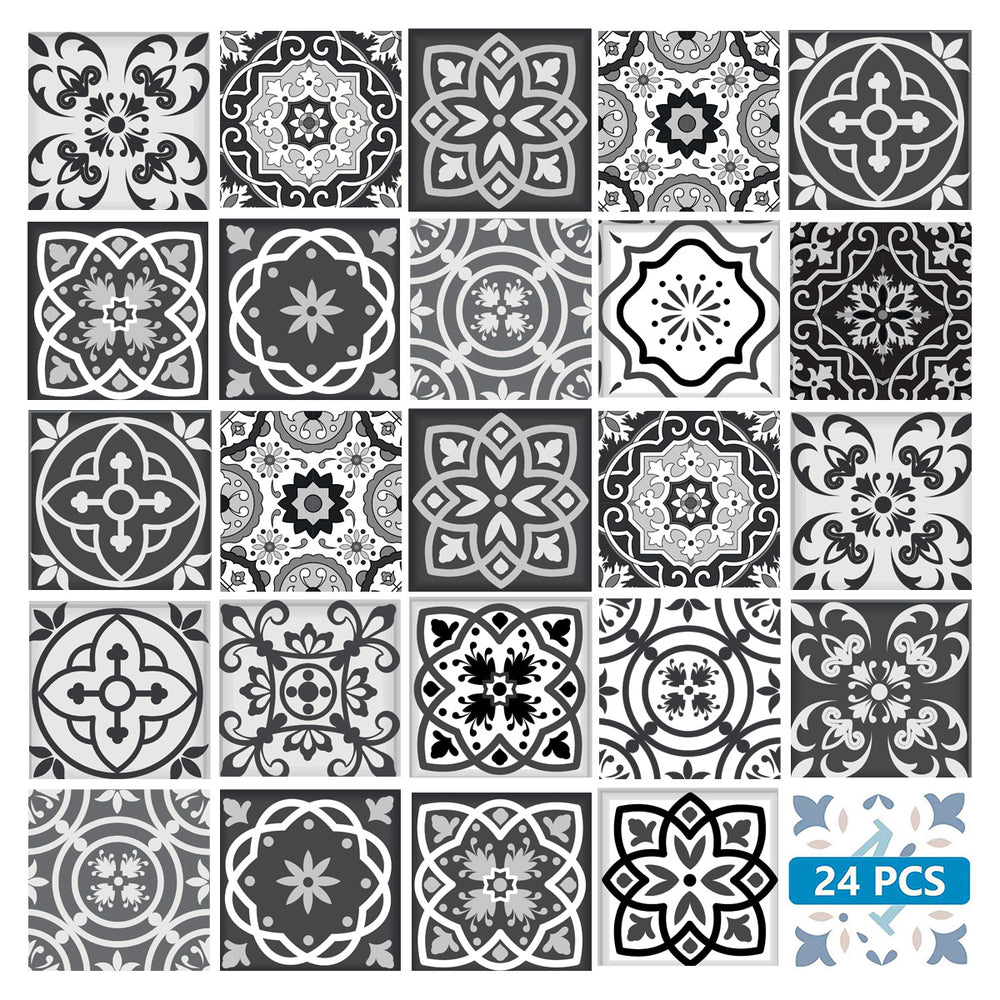 Black and White DIY Home Renovations Gray backsplash simple décor Model - SB16