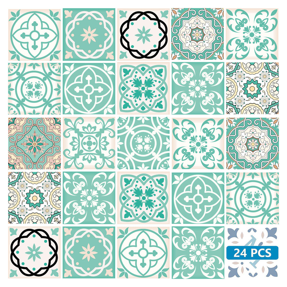 Green backsplash Tile Stickers beautiful background easy to install Model - SB17