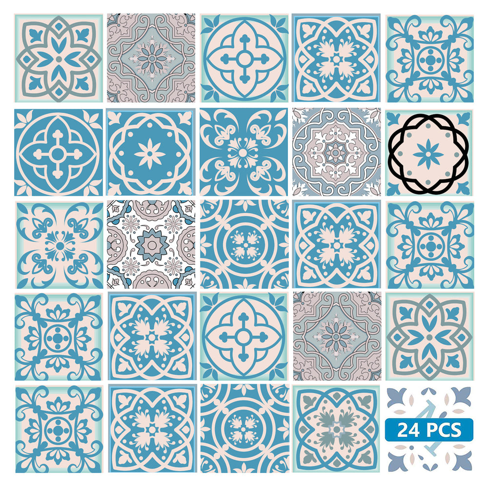 Easy-to-Install Blue Backsplash Tile stickers for bathroom upgrade Model - SB19