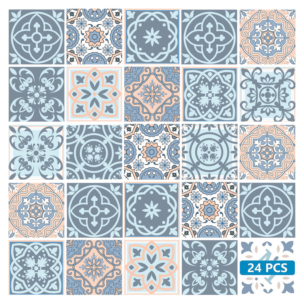 Brown and Blue Peel and Stick Tile Stickers stylish bathroom tiles Model - SB21