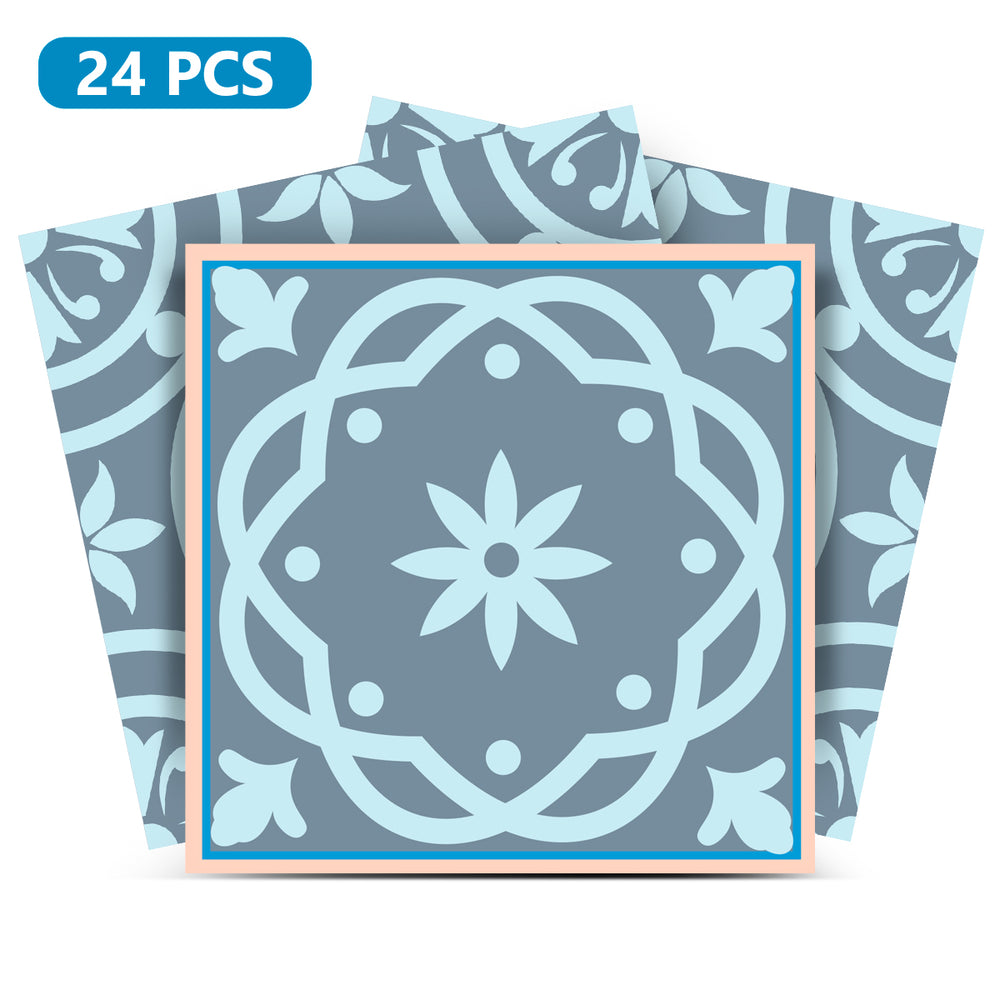 Brown and Blue Peel and Stick Tile Stickers stylish bathroom tiles Model - SB21