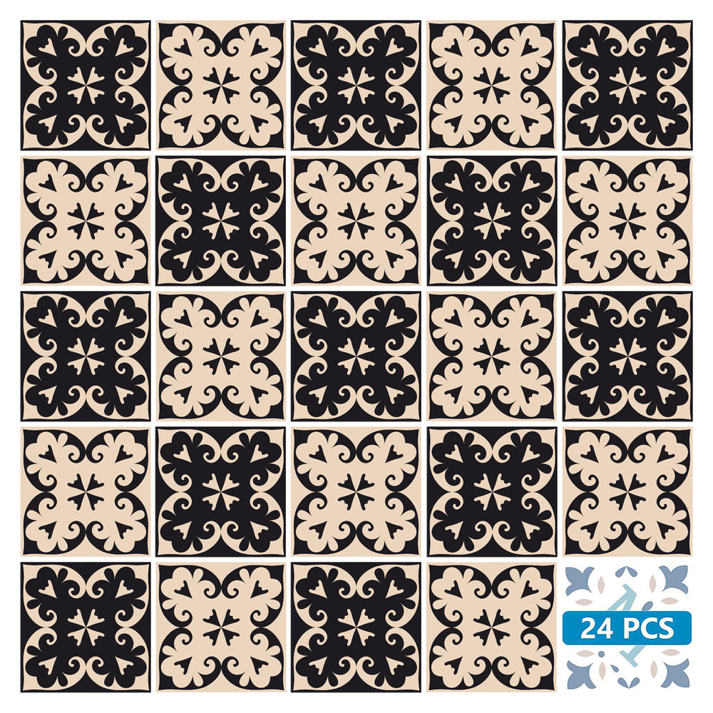 Matching Black and Brown Two patterns Beautiful Tile Stickers easy DIY Model - SB31