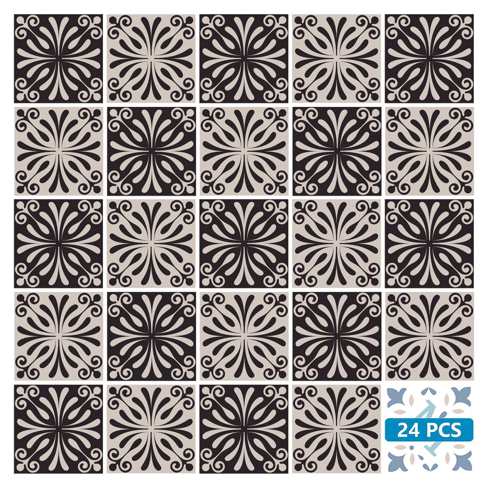 Matching dark designs Black and Gray Tile Stickers for home easy renovation Model - SB33