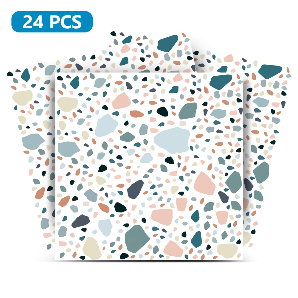 Light backsplash Terrazzo design floor suitable Tile Stickers easy to install Model - T1