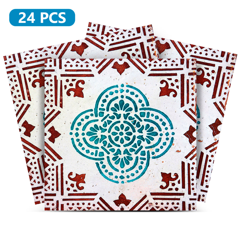 Green and Red Vintage Tiles Beautiful kitchen new pattern cover Model - V19