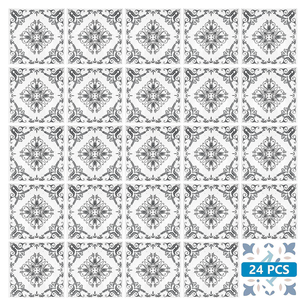 Black and White backsplash easy peel and stick decorative tile stickers Model - V20