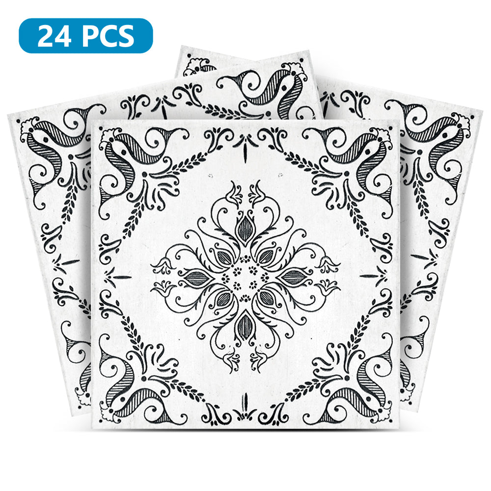 Black and White backsplash easy peel and stick decorative tile stickers Model - V20