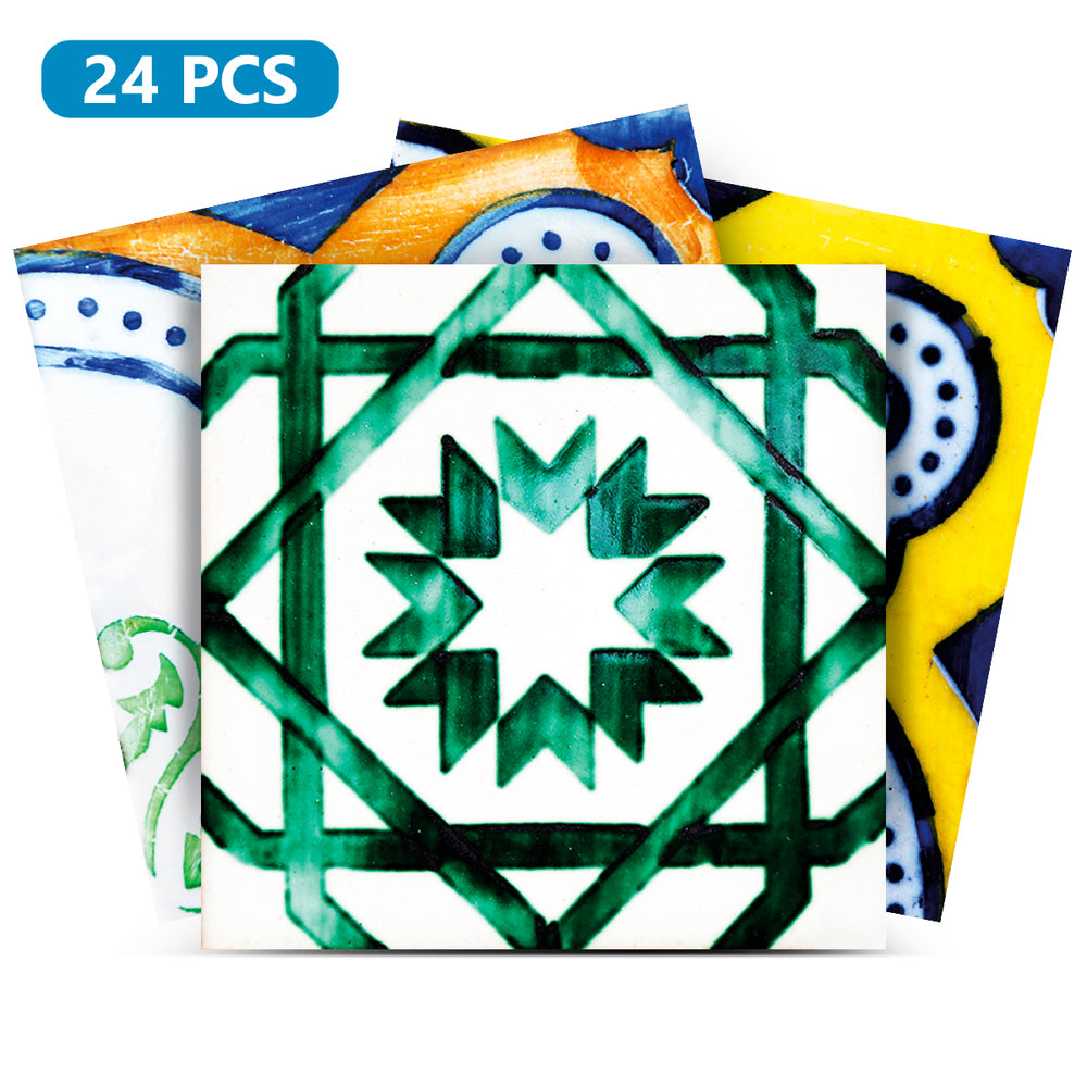 Multicolor Vintage Retro Tile Stickers best flooring for bathroom Model - V2