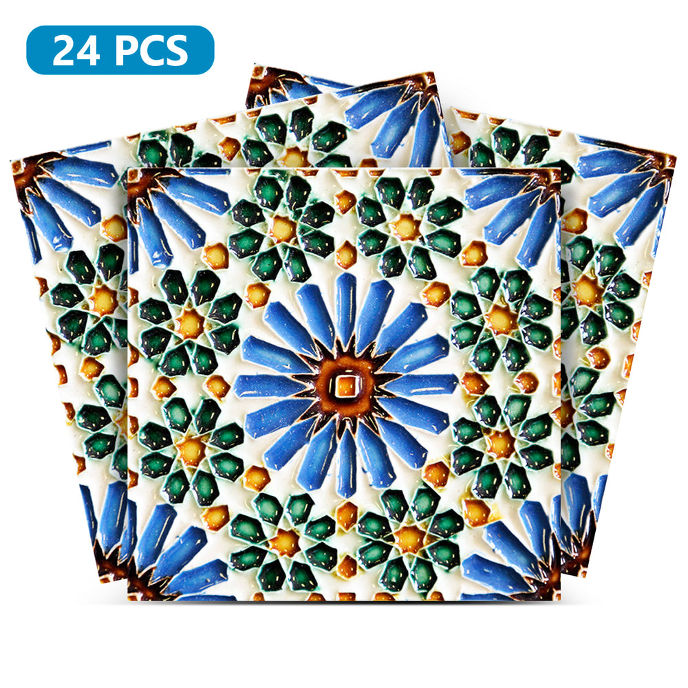 Colorful Peel and stick tile stickers Retro design for easy home renovation Model - V30