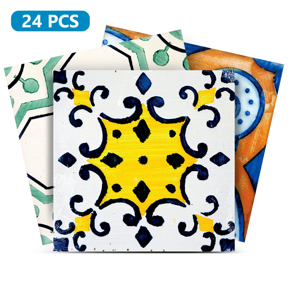 Bathroom Modern tile stickers Vintage multicolor design for home décor Model - V3