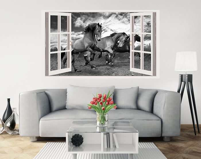 IMPRESSIVE 3D WINDOW WALL DECALS, REMOVABLE WALL STICKERS, WALL DECOR