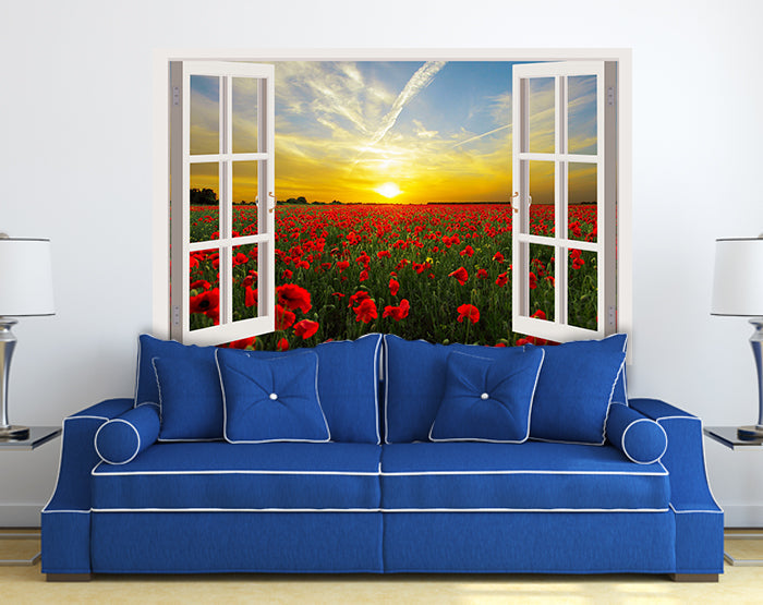IMPRESSIVE 3D WINDOW WALL DECALS, REMOVABLE WALL STICKERS, WALL DECOR