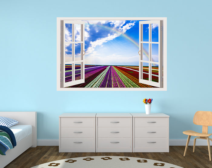 IMPRESSIVE 3D WINDOW WALL DECALS, REMOVABLE WALL STICKERS, WALL DECOR