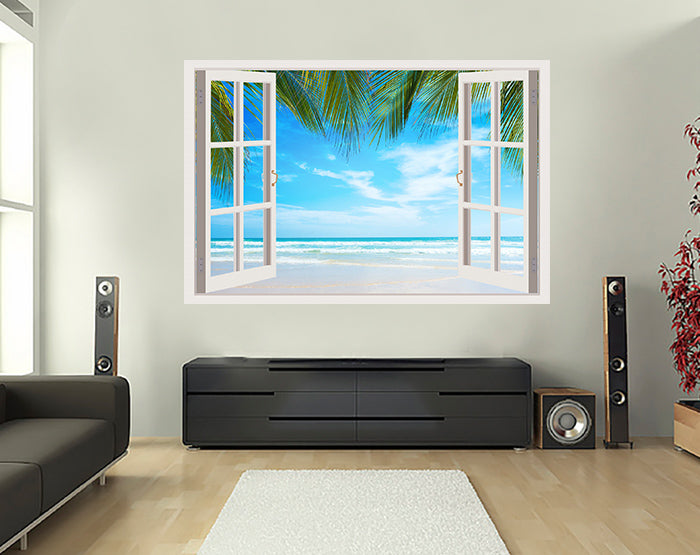 IMPRESSIVE 3D WINDOW WALL DECALS, REMOVABLE WALL STICKERS, WALL DECOR