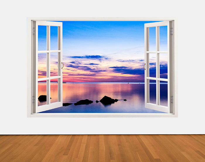 IMPRESSIVE 3D WINDOW WALL DECALS, REMOVABLE WALL STICKERS, WALL DECOR