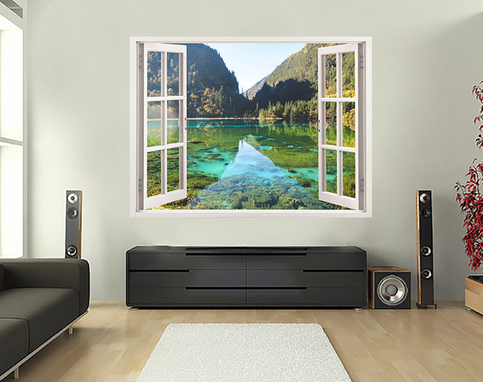 IMPRESSIVE 3D WINDOW WALL DECALS, REMOVABLE WALL STICKERS, WALL DECOR