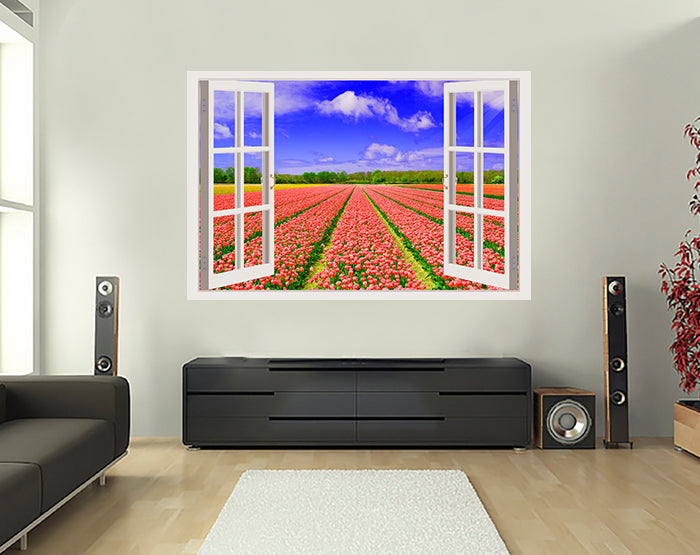 IMPRESSIVE 3D WINDOW WALL DECALS, REMOVABLE WALL STICKERS, WALL DECOR